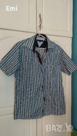 Мъжки ризи Tommy Hilfiger, S/M, Зелена/Сива, снимка 4 - Ризи - 46906114