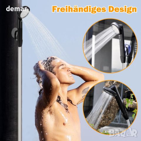 acetek Акумулаторен преносим душ за къмпинг, външна USB помпа с интелигентен цифров дисплей, снимка 3 - Къмпинг мебели - 46449159