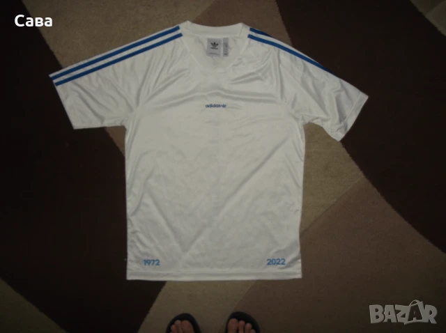 Тениски ADIDAS  мъжки,М  бяла/синьо и бяла/черно, снимка 2 - Тениски - 51253184