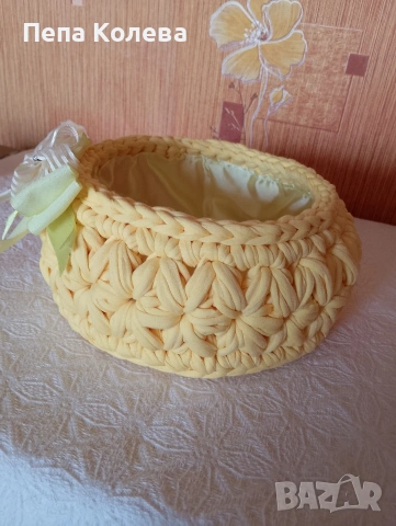 Панери-ръчно изработен от прежда Макарон , снимка 3 - Декорация за дома - 54281945
