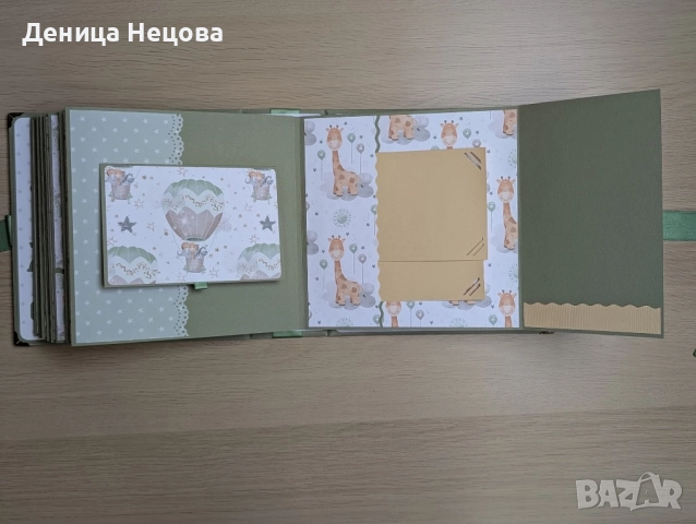 Бебешки ръчно изработен албум за снимки, подарък за бебе, погача, рожден ден, снимка 7 - Други - 52343718