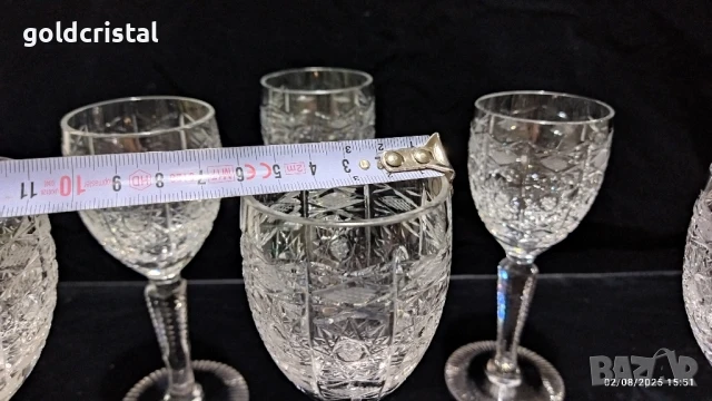  кристални чаши , снимка 5 - Антикварни и старинни предмети - 51247932