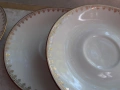 Лот порцелан 6 чинийки и 1 латиера позлата маркировка, снимка 4