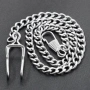 Стоманена Верижка за Джобен Часовник 37см. Масивен Сребрист Кюстек. Здрави и Стилни Верижки Кюстеци, снимка 4