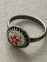 Руски: съветски старинен пръстен с рисуван порцелан , снимка 4