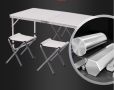 Комплект сгъваема маса и столове Malatec 7893, 4 стола, алуминиев материал, снимка 2