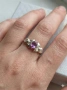 Сребърен 925 пръстен с естествен аметист, снимка 2