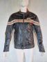 Кожено Рокерско яке Jack & Jones Vintage DENIM, Стил damage leather jacket, Размер М, снимка 1