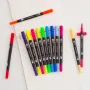 Комплект маркери с двоен връх Brush Marker Pens 120 броя Арт маркери Калиграфия цветен химикал флума, снимка 8