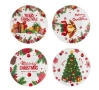 Коледни чинии, порцелан, Елха/ Подаръци, 19 см, 4 бр., снимка 2