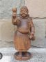 Масивна Дървена Фигура Монах Дърворезба, снимка 1 - Антикварни и старинни предмети - 45731025
