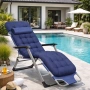 Луксозен шезлонг за градина и басейн - Мека ватирана възглавница, дишаща материя Textoline , снимка 5