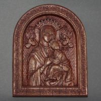 Икона-дърворезба "Богородица", снимка 2 - Икони - 45315951