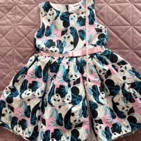 Модерна детска рокля с панди и подарък аксесоар, снимка 6 - Детски рокли и поли - 45091499