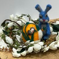 Велигденска украса на яйца и фигурки,чрез плъстене на вълна., снимка 7 - Декорация за дома - 45394914