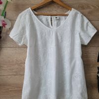 Бяла блуза памучна материя , снимка 1 - Тениски - 45457221