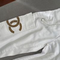 Бели дънки Шанел Chanel панталон дълъг бял, снимка 4 - Дънки - 45912810