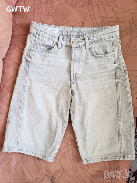 Zara летни бермуди в сиво, снимка 1