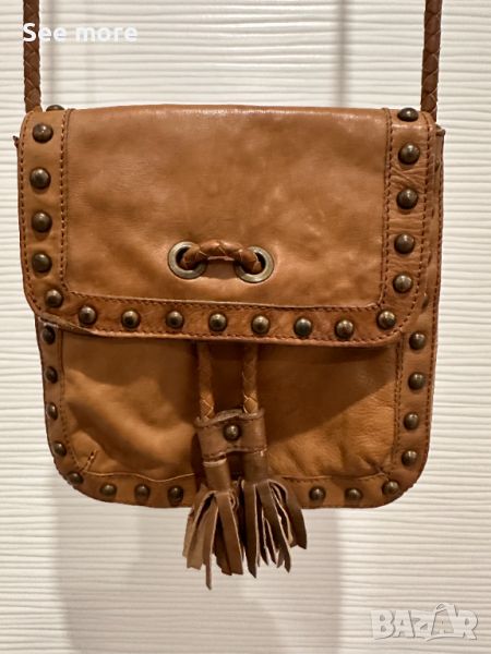 Massimo Dutti чанта Vintage естествена кожа, снимка 1