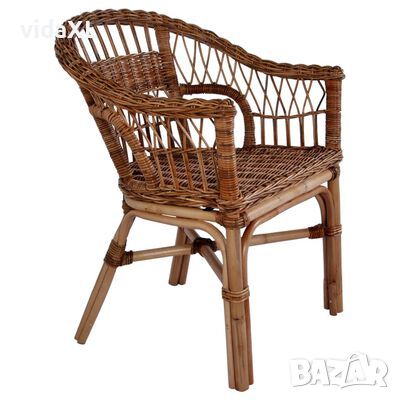 vidaXL Градински стол, естествен ратан, кафяв(SKU:246809, снимка 1
