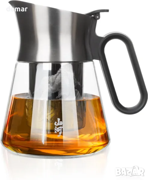 ZENS 500 мл Малък стъклен чайник с инфузер, дизайнерски чайник, снимка 1