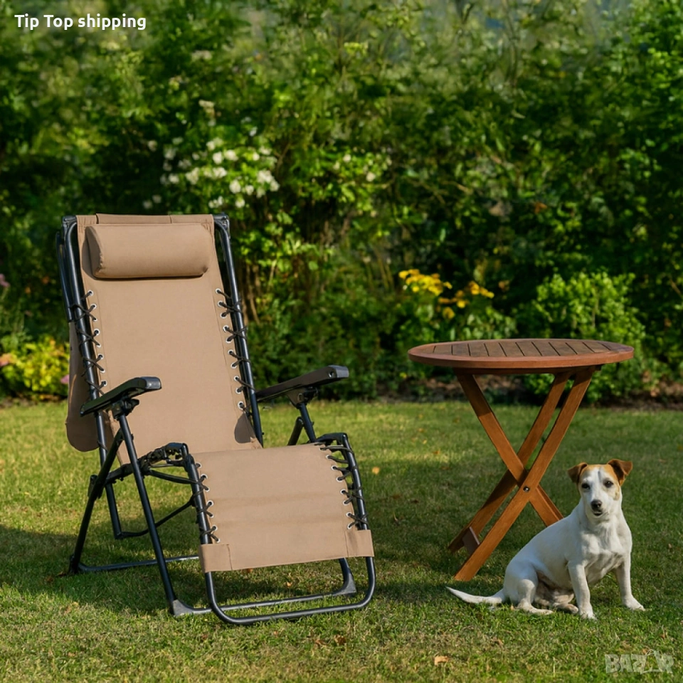 Сгъваем градински шезлонг с нулева гравитация и сенник – комфорт за пълна релаксация, снимка 1