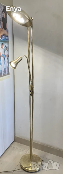 Лампа стояща ( подова) от месинг - работеща, снимка 1