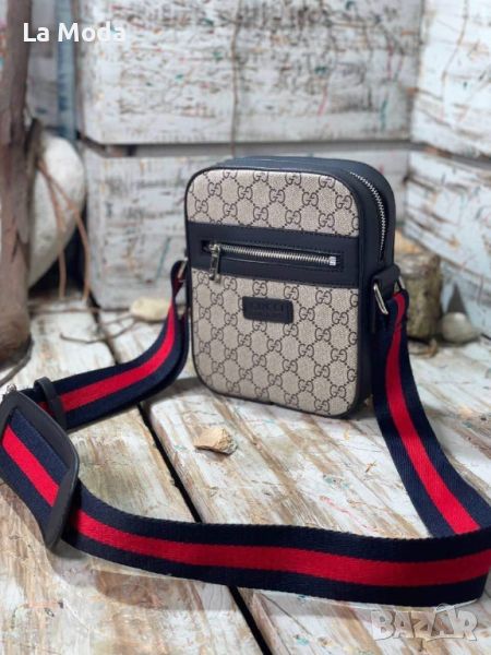 Мъжка чанта бежова Gucci реплика, снимка 1