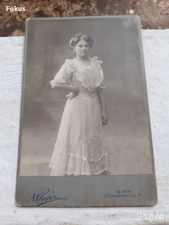Стара снимка Австрия - дебел картон - жена, снимка 1