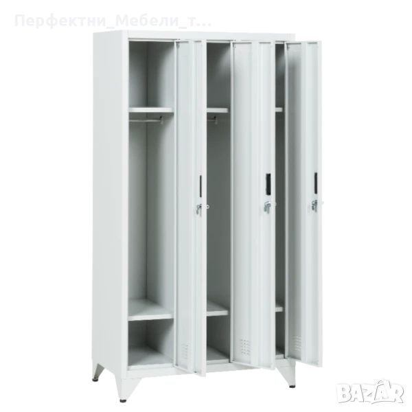 Ниски персонални метални гардероби с крака 3 врати-на склад, снимка 1