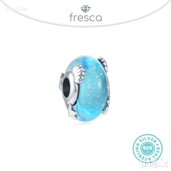 Талисман Fresca по модел тип Пандора сребро 925 Pandora Sea Blue Water Starfish. Колекция Amélie, снимка 1