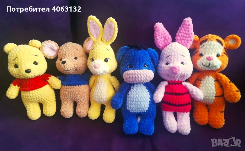 Плетена плюшена играчка - Мечо Пух и приятели , снимка 1