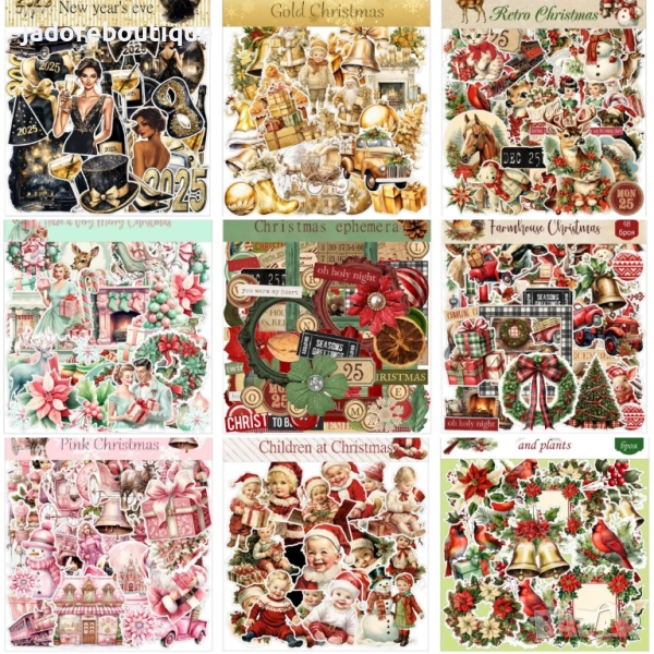 Изрязани елементи от картон Зимни/ Коледни/ Новогодишни теми - различни видове, снимка 1