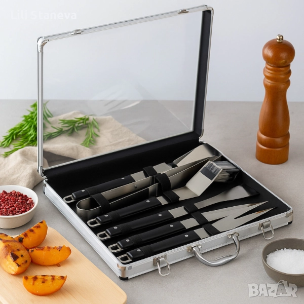 Комплект за барбекю 6в1–всичко необходимо за перфектна скара + подарък ръкавици. , снимка 1