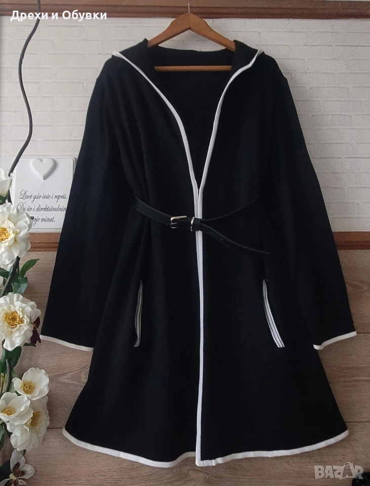 Нова черна жилетка с качулка , снимка 1