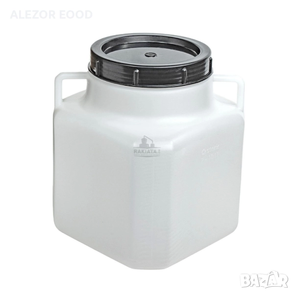 Бял квадратен бидон 20 л за вино, ракия и храни, снимка 1