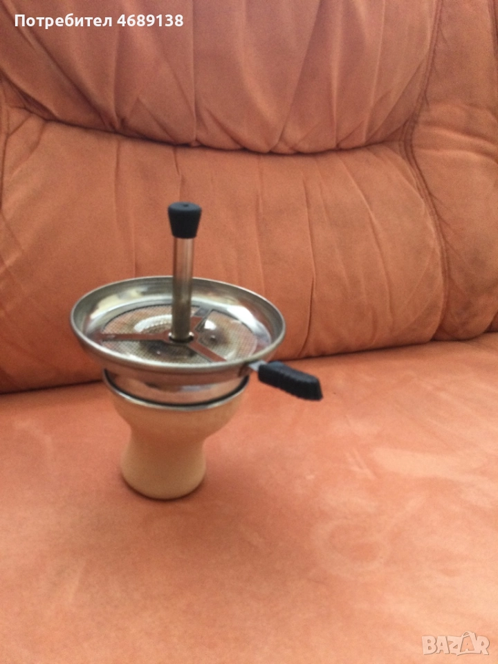 Глинена чашка за наргиле с коминче за въглени, снимка 1