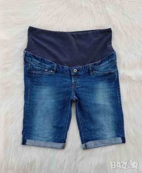 Къси дънкови панталони за бременни H&M размер Л-ХЛ, снимка 1
