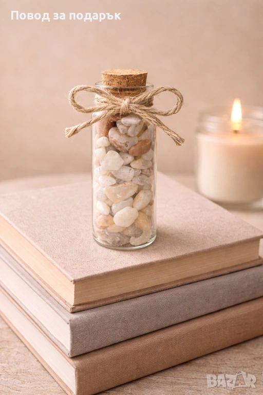 Мини бурканче с кварц за Свети Валентин , снимка 1