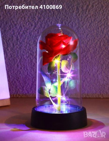 Красива стъкленица вечна роза 🌹, снимка 1