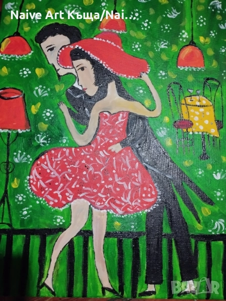 Картина платно маслени бои акрилни бои размер Ш.42 /в. 52, снимка 1