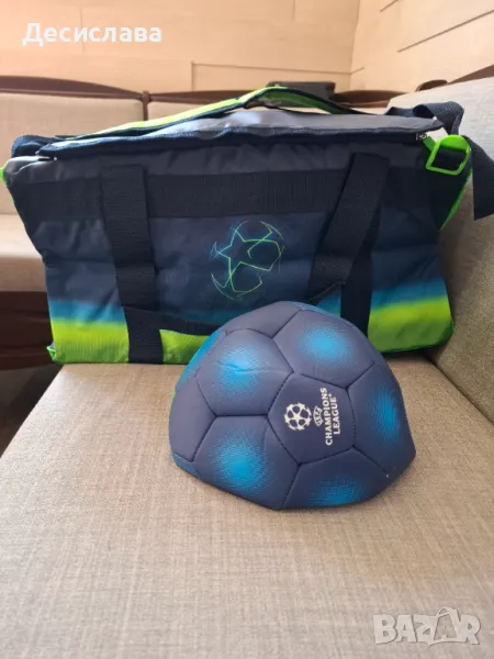 Сак, футболна топка и блутут колонка на шампионска лига , снимка 1
