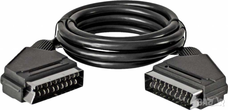 Scart кабел, 1 м, Черен, снимка 1