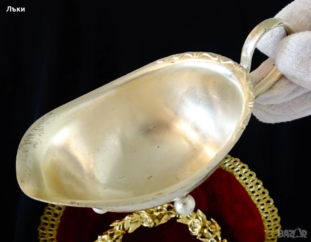 Посребрена сосиера,каничка 160 мл. , снимка 1