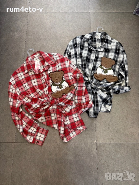 Карирана риза с мече, снимка 1