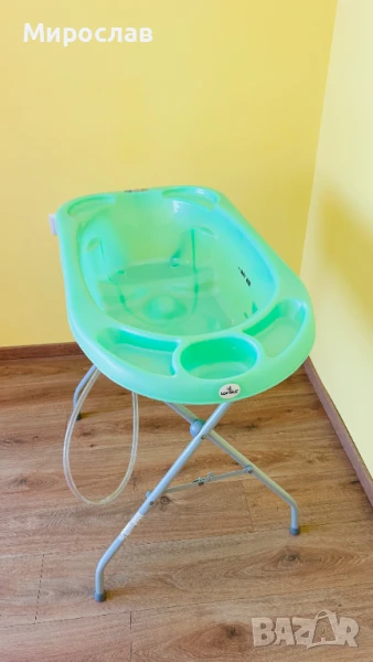 Анатомична бебешка вана Lorelli със стойка, мрежа и козирка за къпане, снимка 1