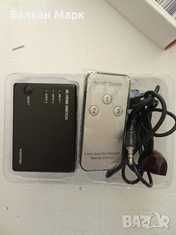 🖥️ Ново! 3‑портов HDMI Switch kwmobile – 4K @60Hz, с дистанционно, снимка 3 - Друга електроника - 50714704