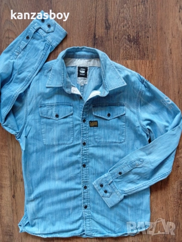 g-star usn rhine shirt - мъжка деним риза р-р XL, снимка 4 - Ризи - 53621464