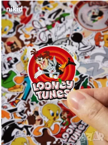 50 бр Space Jam Бъгс Бъни looney tunes самозалепващи лепенки стикери за украса, снимка 9 - Други - 37191871