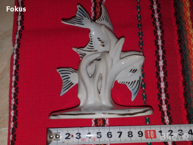 Уникална и много рядка фигура статуетка риби - порцелан, снимка 7 - Антикварни и старинни предмети - 53279422